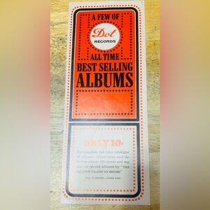 Vintage 1960’s Dot Records paper catalogue request form. Excellent condition.